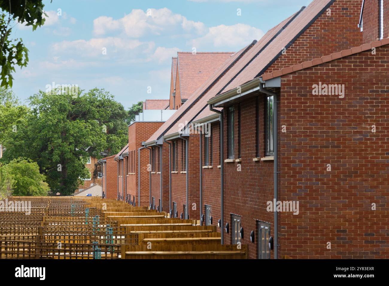 Neubausiedlung im Südosten Englands Stockfoto