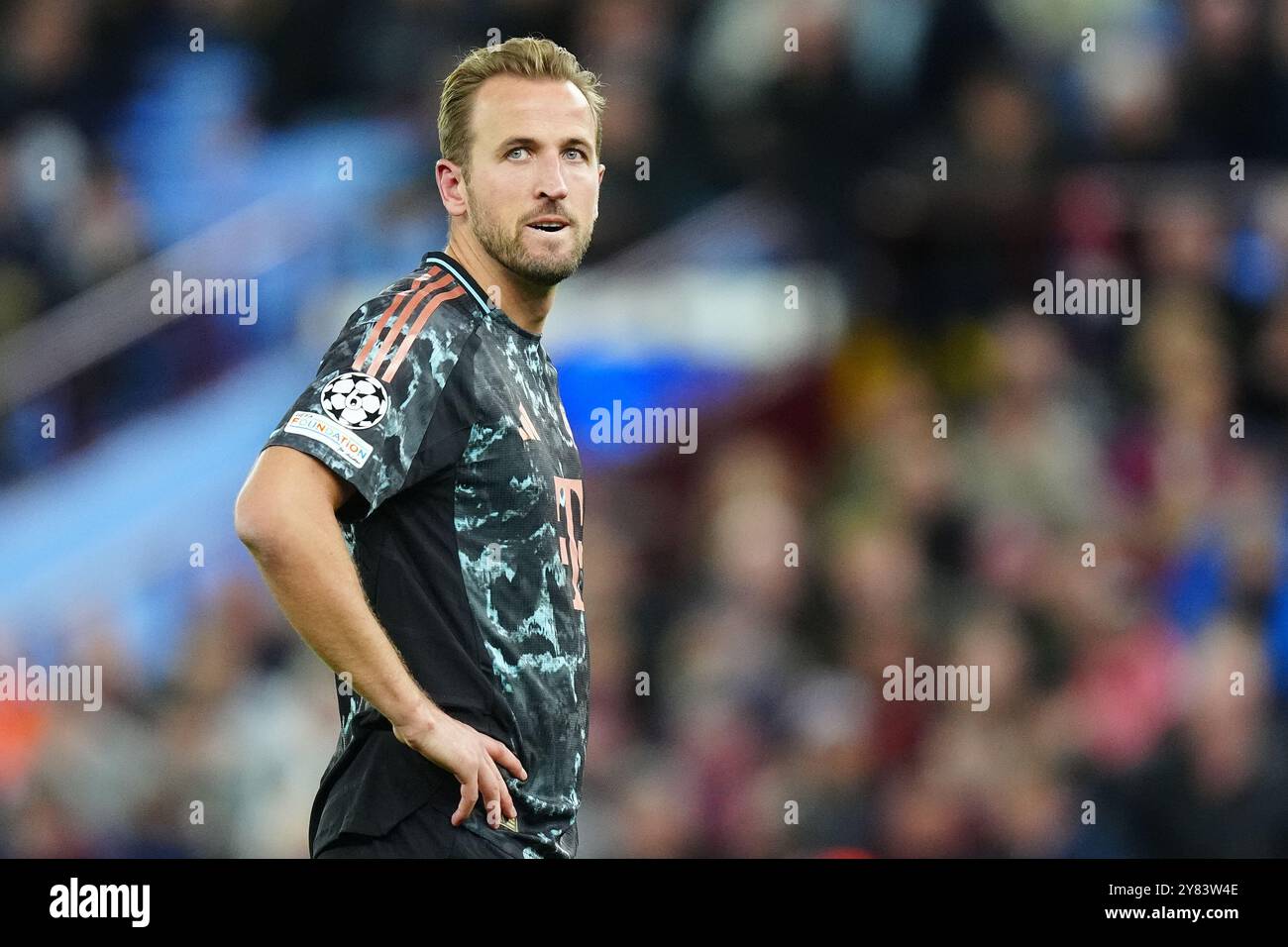 Harry Kane, Bayern München, während des UEFA Champions League-Spiels im Villa Park, Birmingham. Bilddatum: Mittwoch, 2. Oktober 2024. Stockfoto