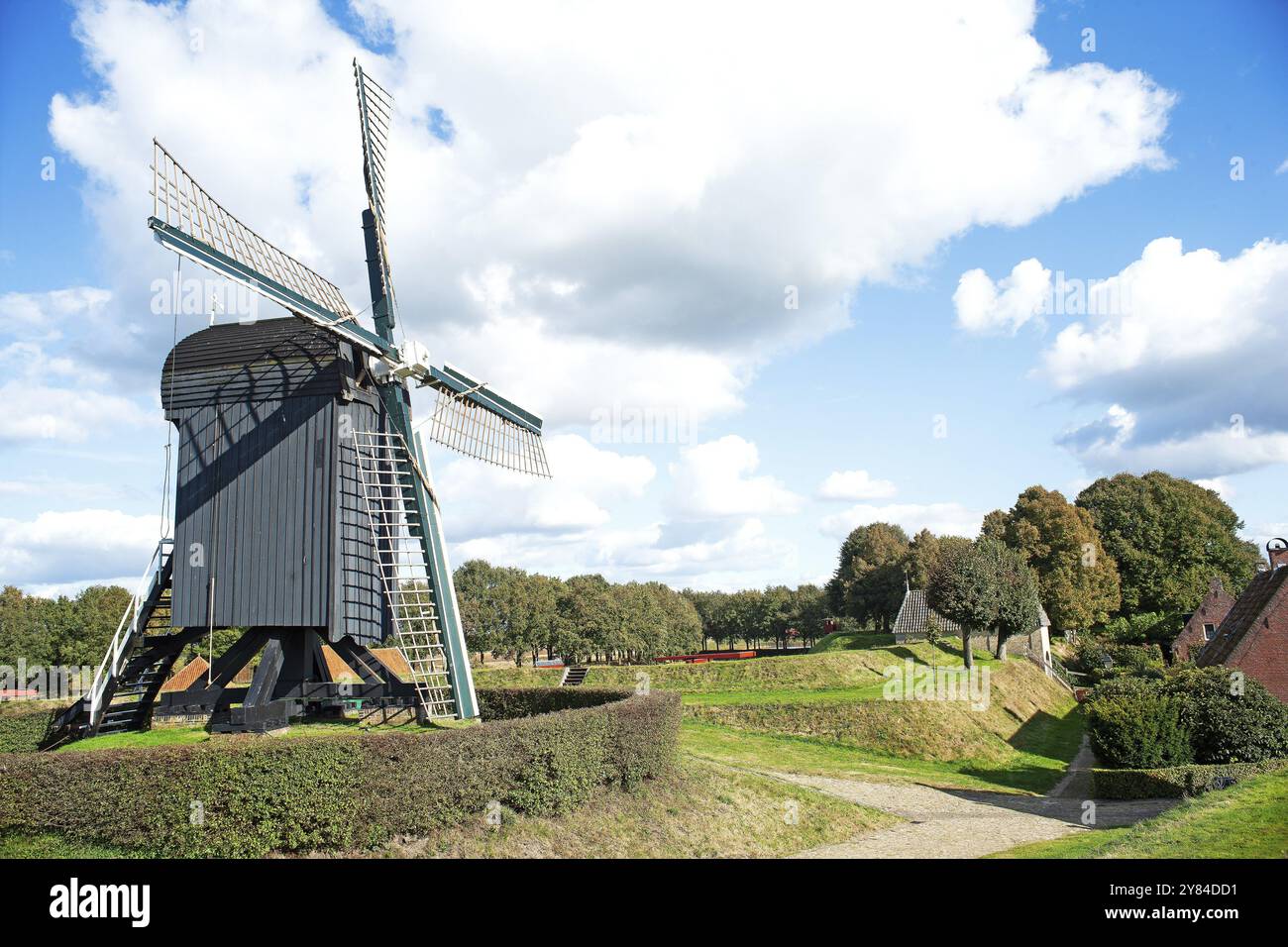 Windmühle, Festung, Bourtange, Niederlande Stockfoto