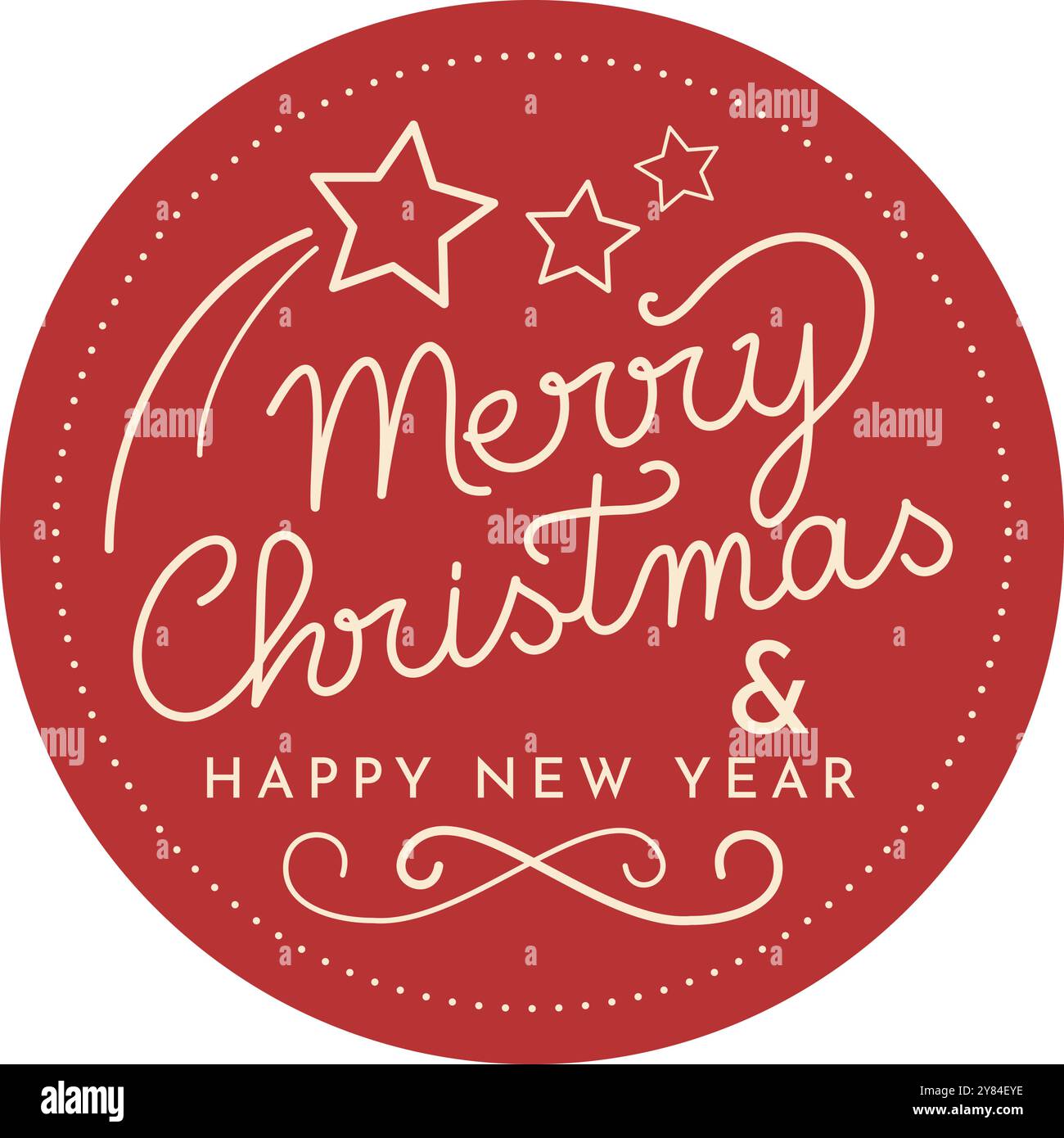 Frohe Weihnachten und Happy New Year Aufkleber, isoliert Stock Vektor