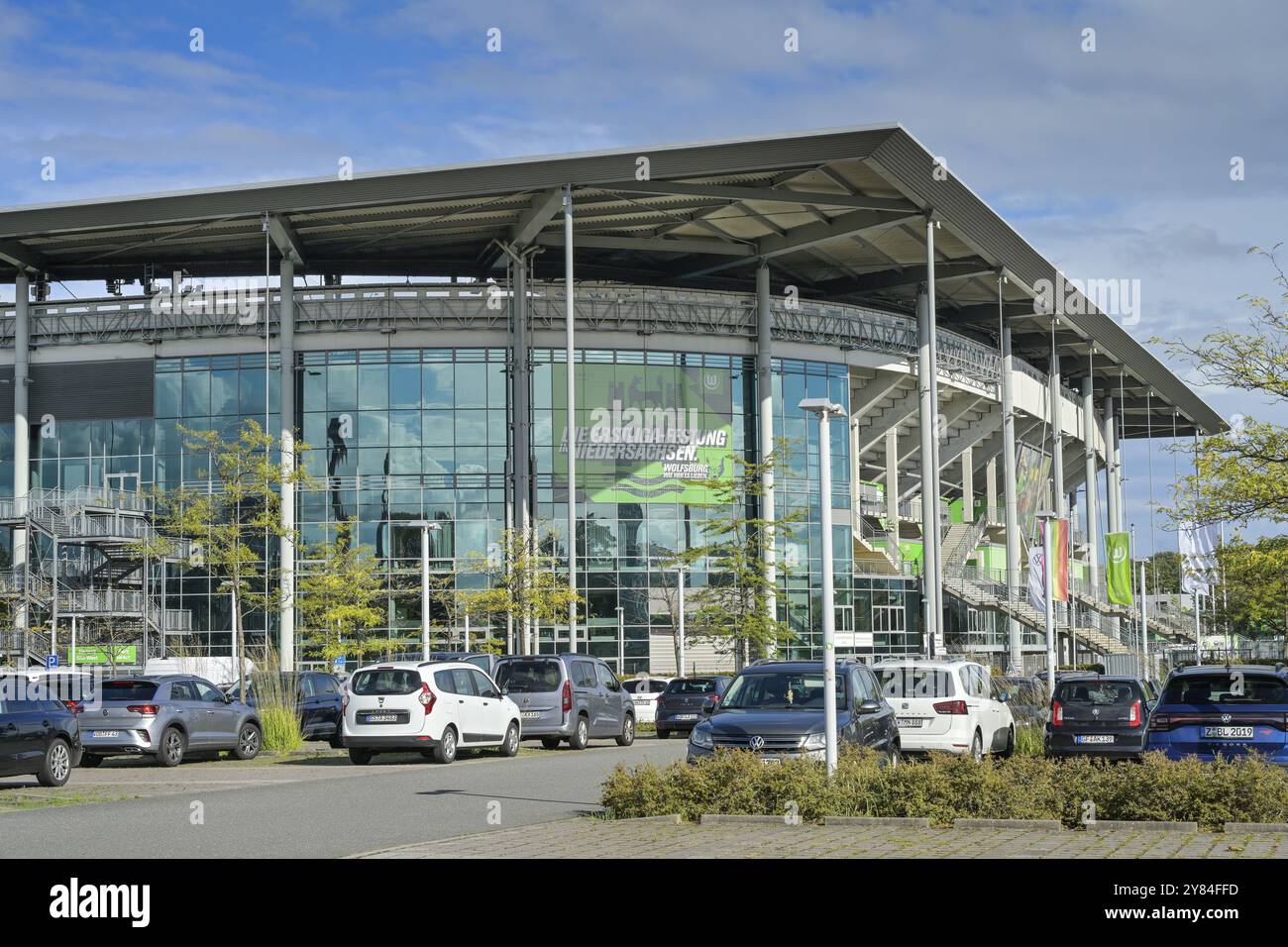 VfL Wolfsburg's Volkswagen Arena Fußballstadion, Wolfsburg, Niedersachsen, Deutschland, Europa Stockfoto