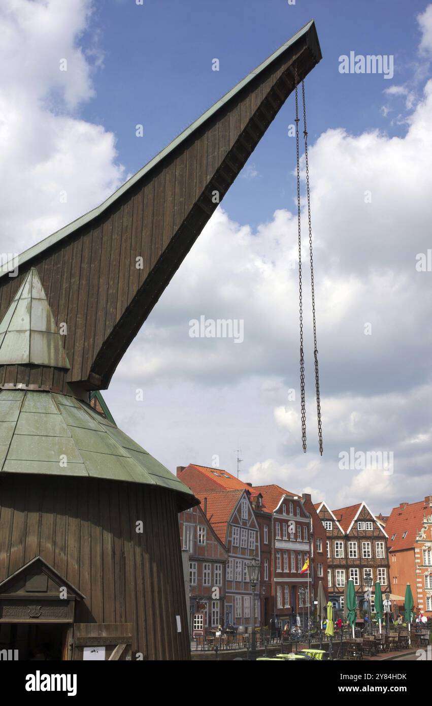 Die charmante Fachwerkstadt Stade in Norddeutschland bietet viele interessante Sehenswürdigkeiten. Stockfoto