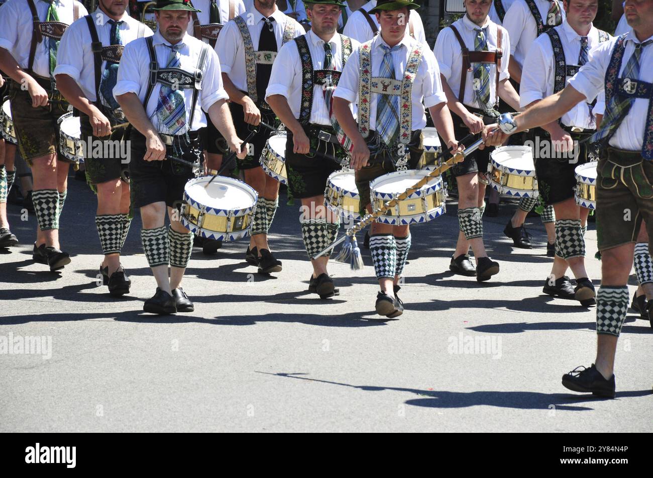 Bayern, Werdenfels, Garmisch-Partenkirchen, Bräuche, Tradition, Prozession, Trommler, traditionelle Tracht, Trommlerprozession Stockfoto