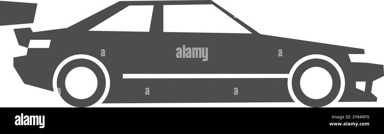 Schwarzes Symbol des Rennwagens. Modernes Sportauto Stock Vektor