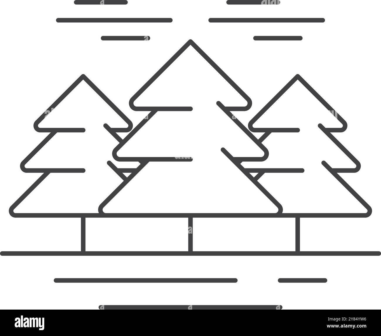 Symbol für Kiefernwald. Waldlandschaftssymbol Stock Vektor