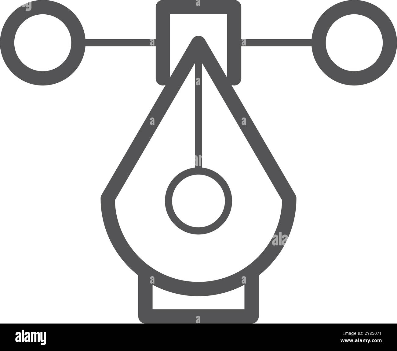 Symbol für Stiftspitze. Kalligraphie-Kurvenwerkzeug Stock Vektor