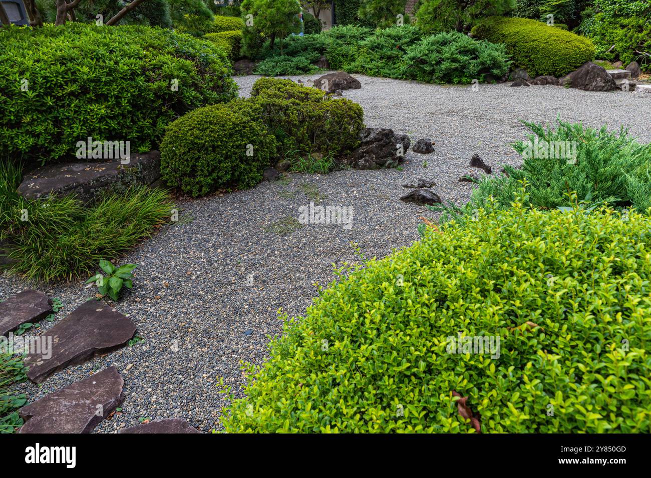 Der ehemalige Tanaka Family Residence Garden ist ein modernes Gebäude, das von der nationalen Regierung als wichtiges Kulturgut ausgewiesen wurde. Außer dem Wester Stockfoto