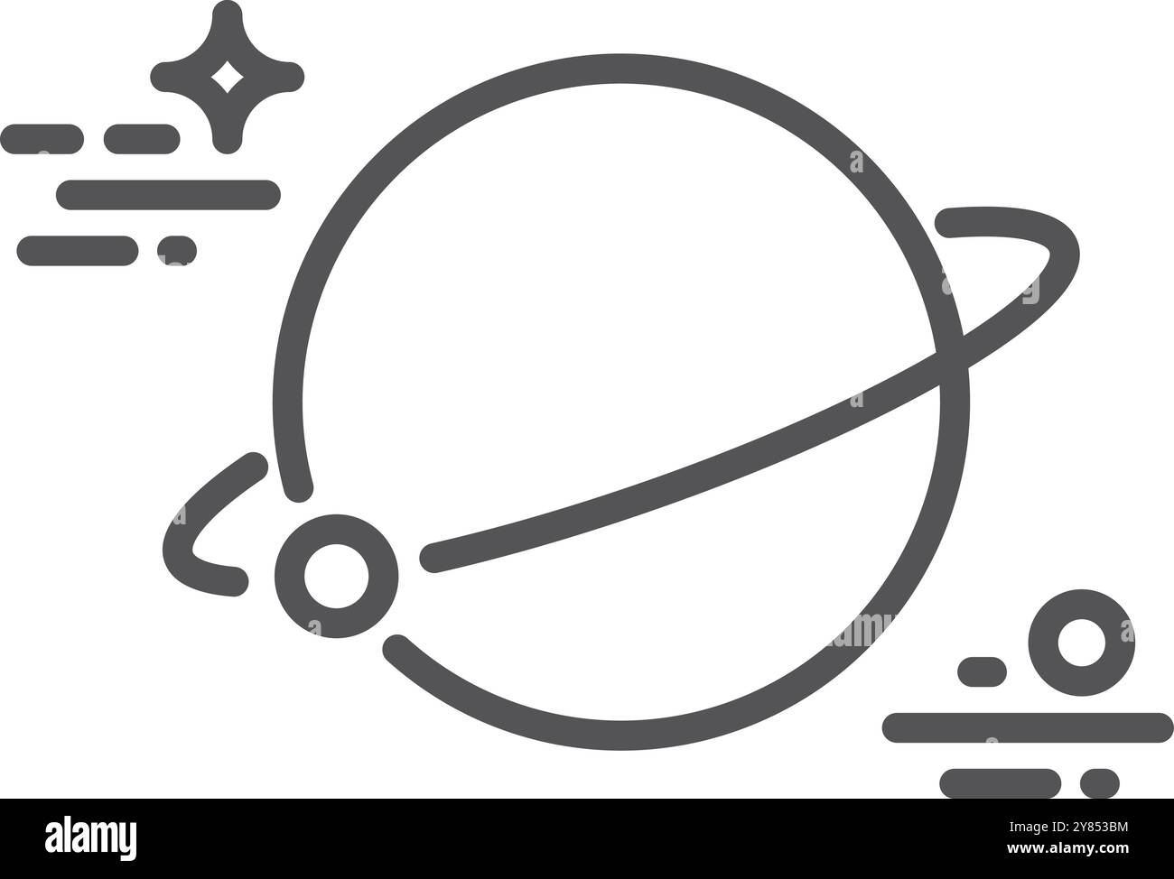 Symbol für Planetenlinie. Astronomie-Symbol. Leerzeichen Stock Vektor