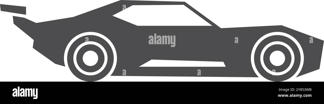 Schwarzes Symbol für schnelles Fahren. Schnelles Rennauto Stock Vektor