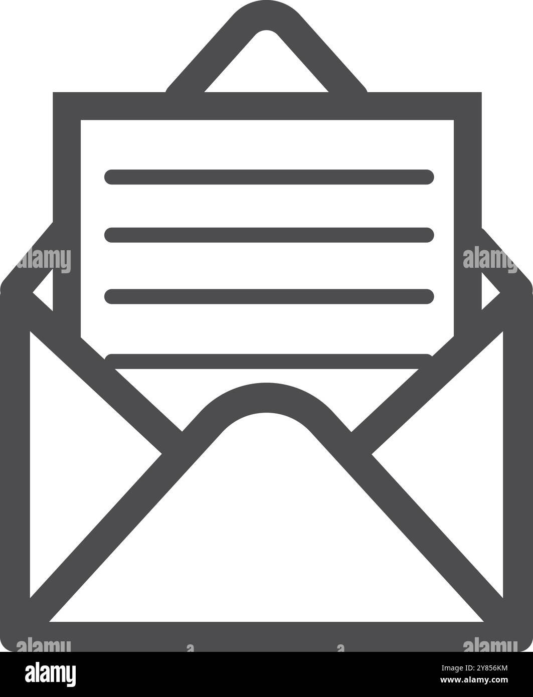 Symbol für E-Mail-Zeile. Buchstabensymbol. Umschlagzeichen Stock Vektor