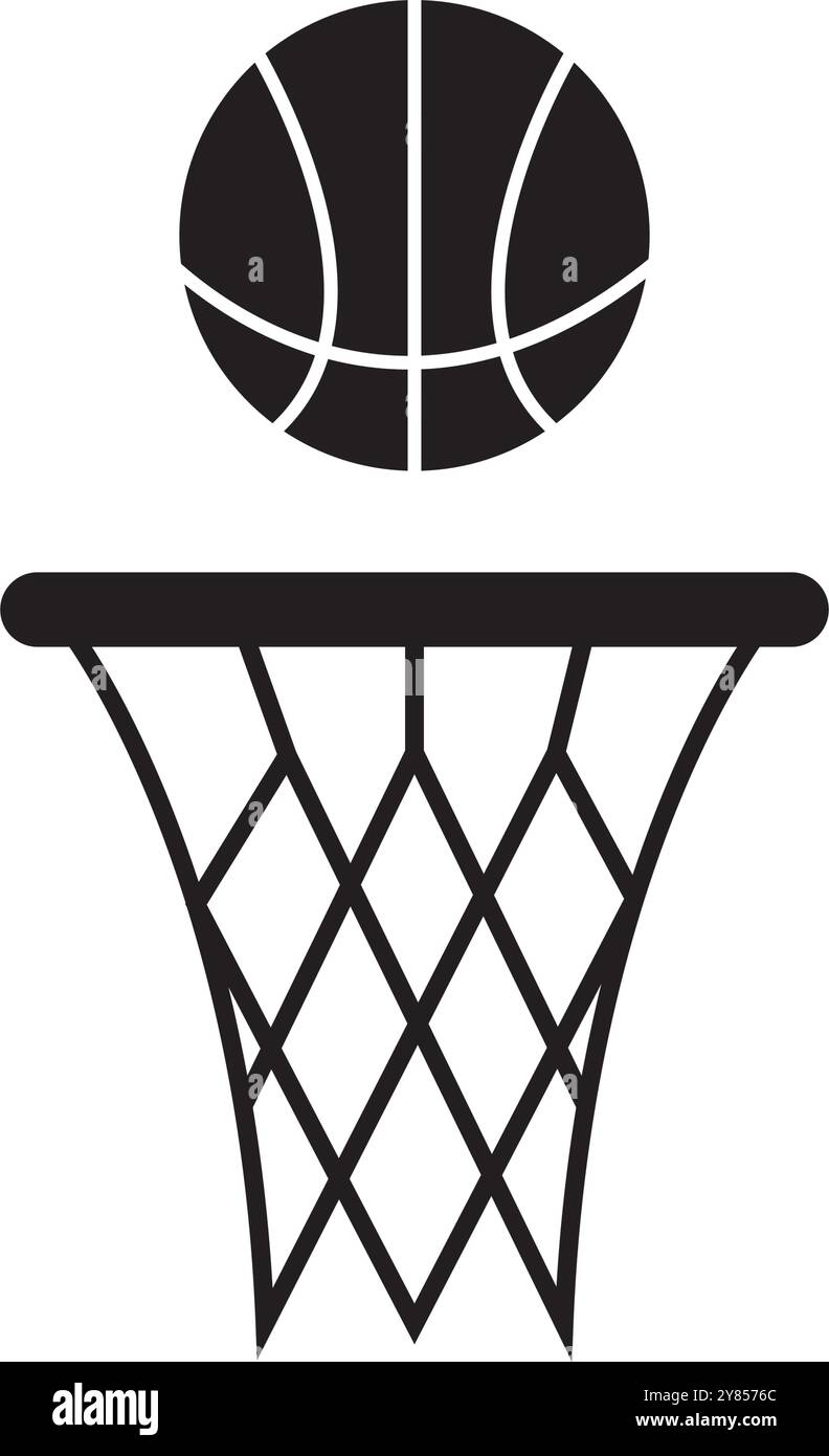 Logovorlage für das Basketballkorb-Symbol zur Vektordarstellung. Stock Vektor