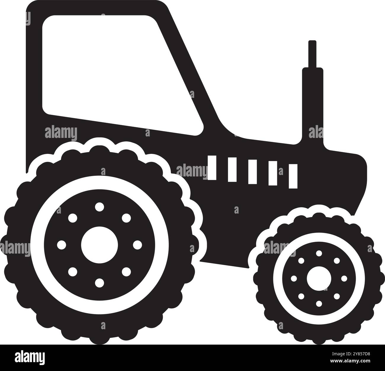 Logo-Design mit Vektor-Illustration des Traktors Stock Vektor