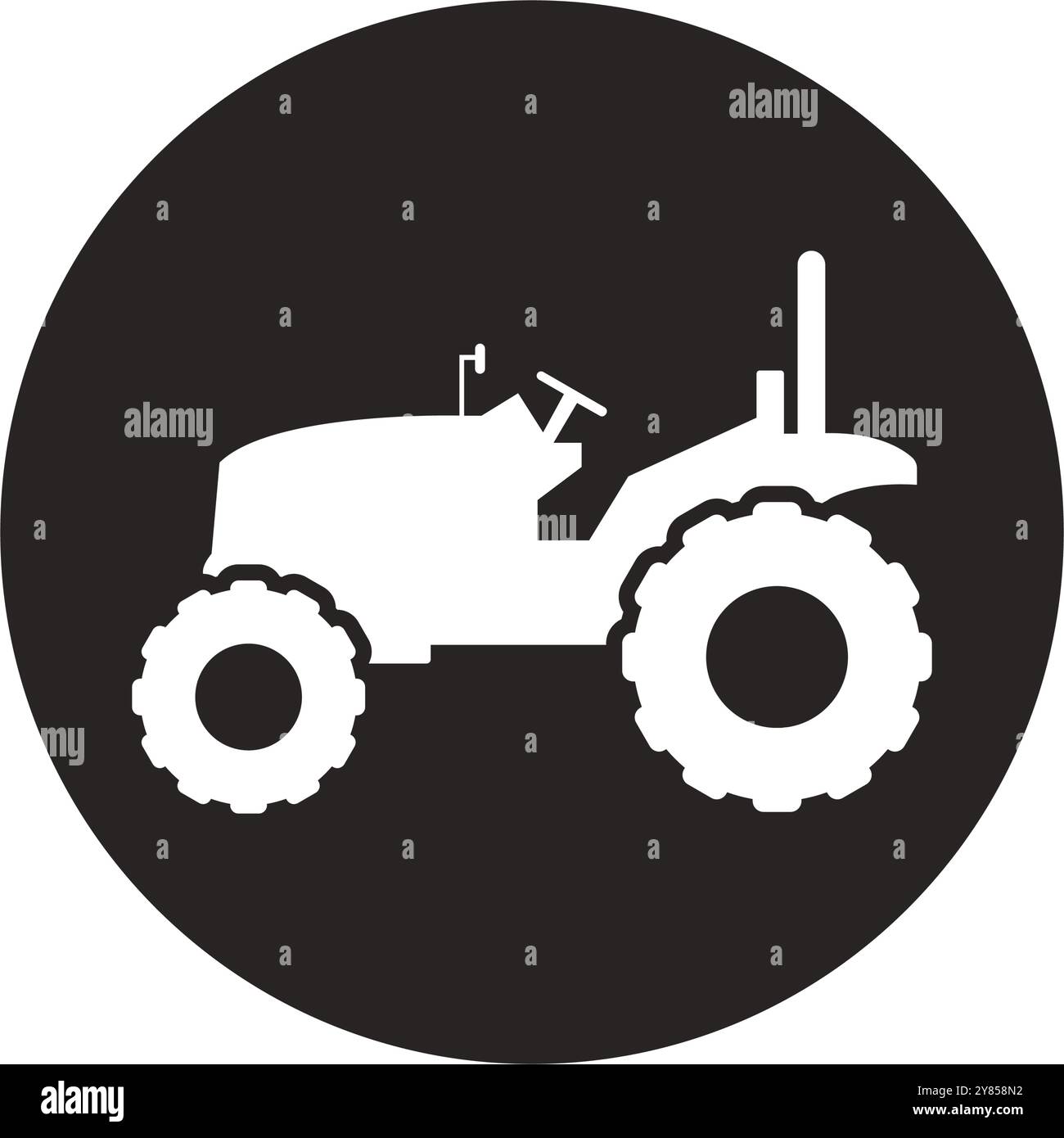 Logo-Design mit Vektor-Illustration des Traktors Stock Vektor