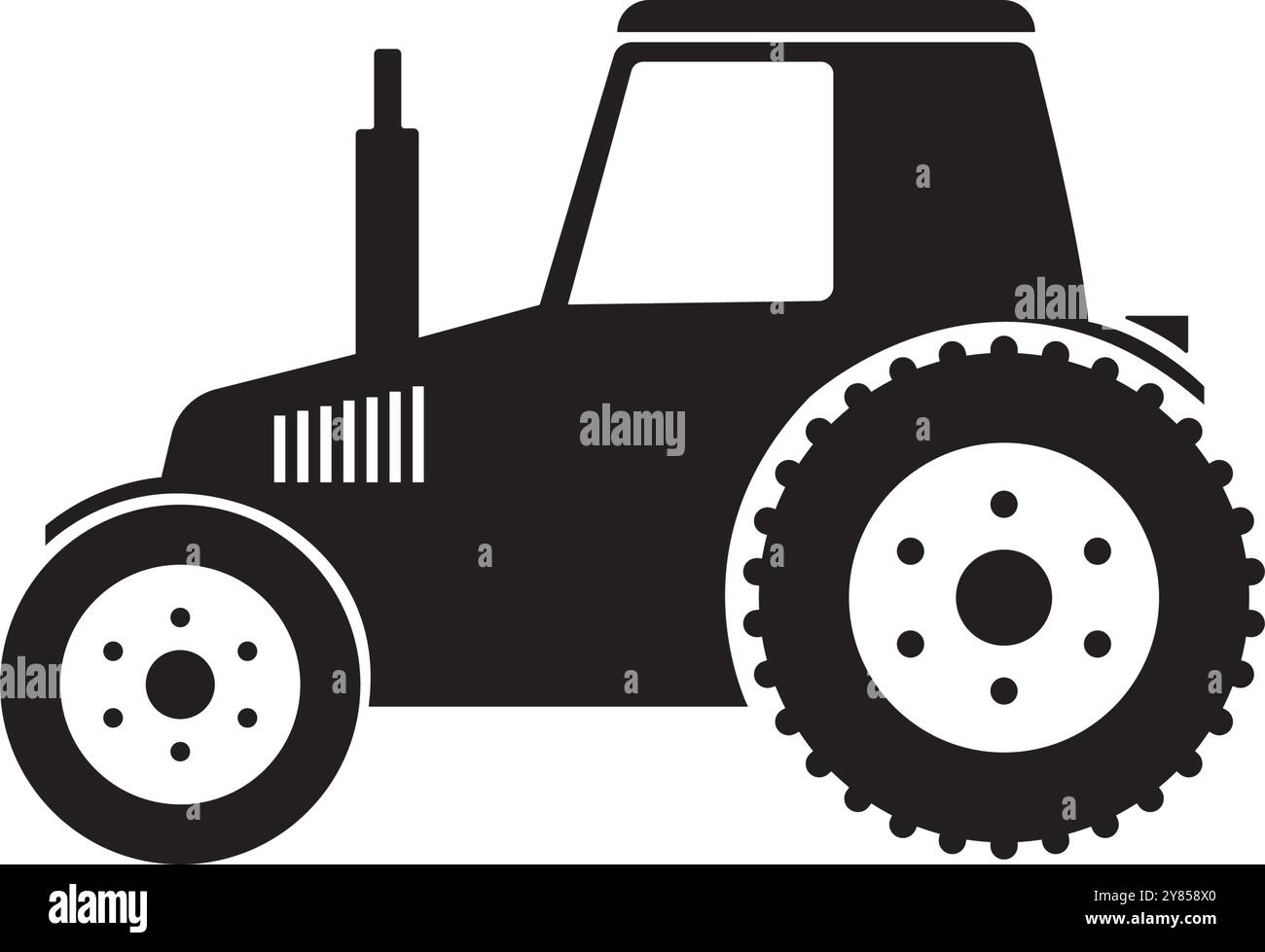 Logo-Design mit Vektor-Illustration des Traktors Stock Vektor