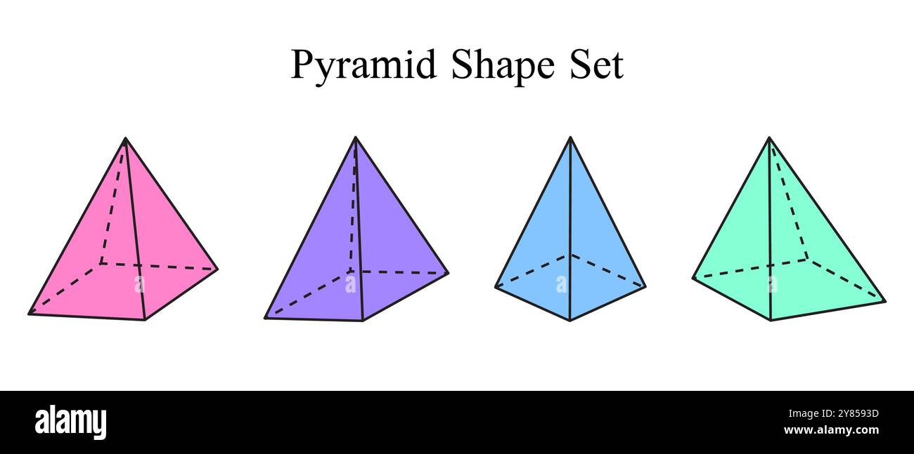 Bunte Pyramide Geometrisches Formset Stock Vektor