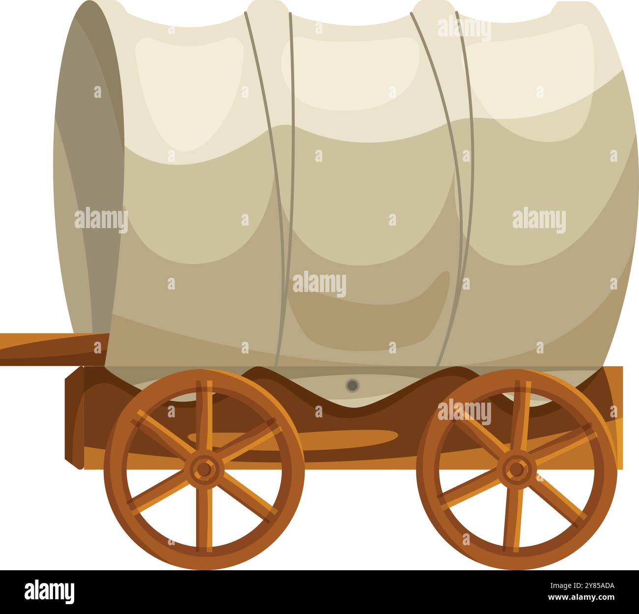 Wilder Westwagen. Alter Transport. Pioneer-Symbol Stock Vektor