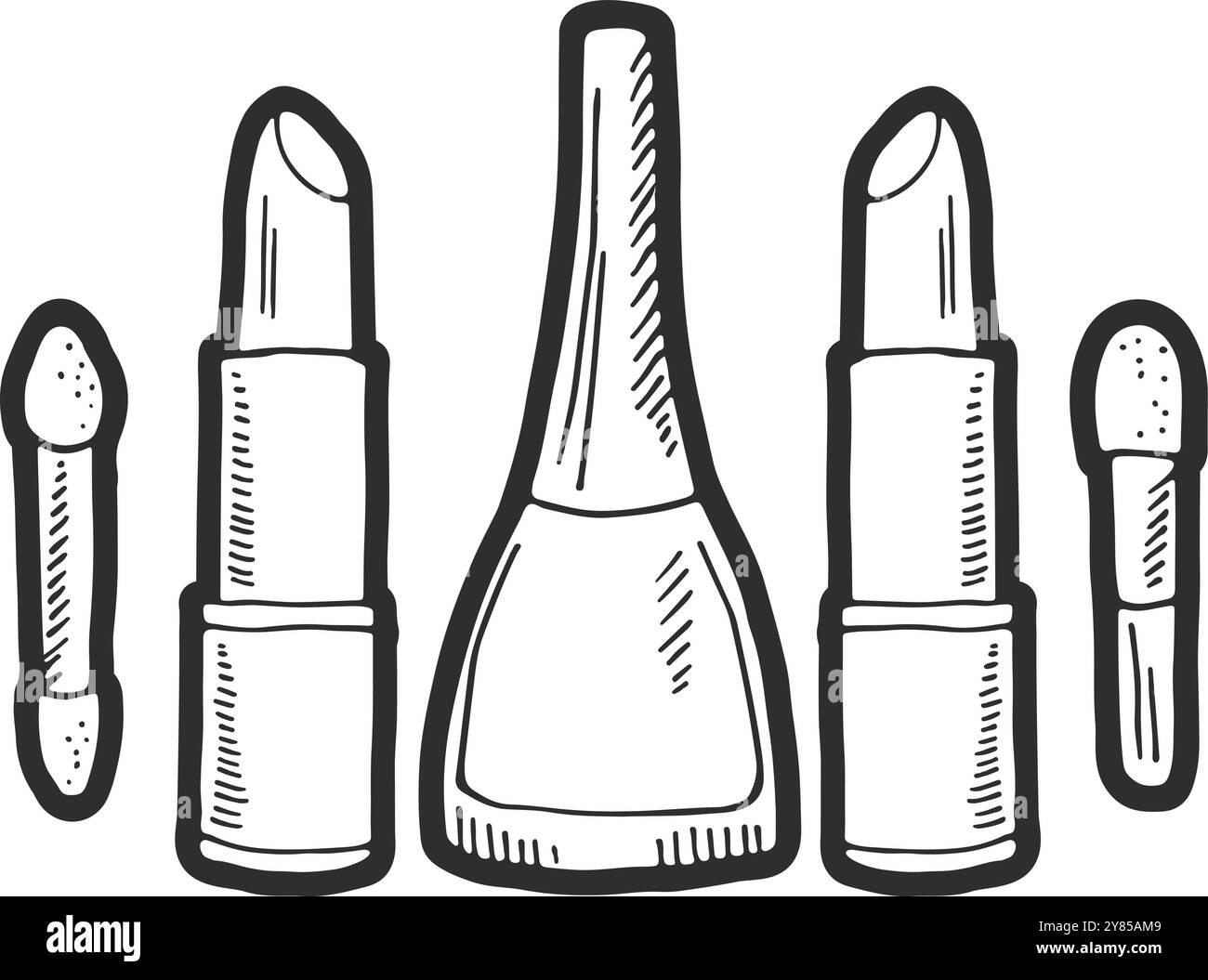 Logo des Schönheitssalons. Make-up-Künstler-Tool-Etiketten Stock Vektor