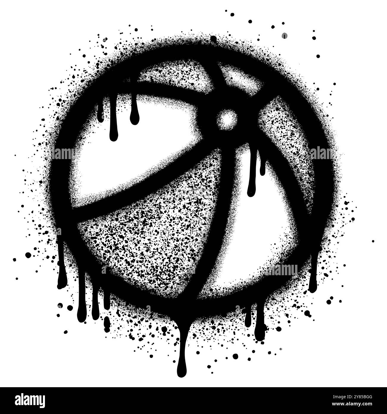 Graffiti-Volleyball-Symbol isoliert auf weißem Hintergrund. Stock Vektor