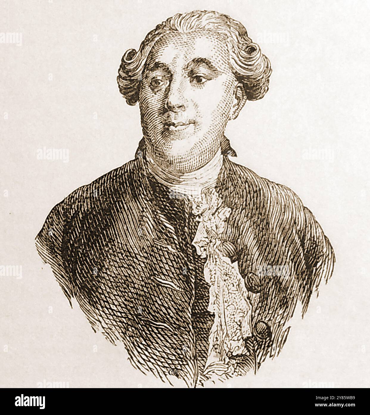 Ein altes Porträt von Jacques Necker, ehemals französischer Finanzminister unter Ludwig XVI. (1732-1804) - UN vieux Porträt de Jacques Necker, ancien Ministry des finances francais sous Louis XVI (1732-1804) - Stockfoto