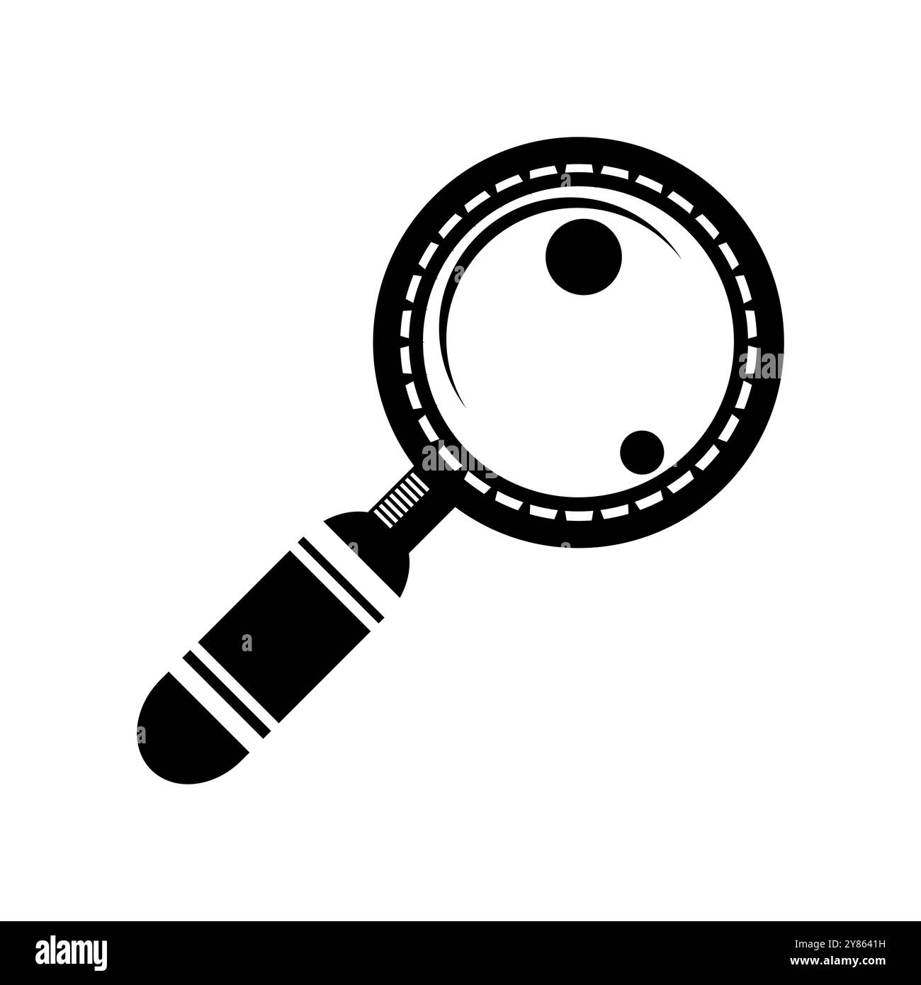 Vektorvergrößerungsglas, Suchsymbol auf isoliertem Hintergrund. Lupe, großes Werkzeug-Instrument. Lupensuche. Symbol Geschäftsanalyse. Stock Vektor