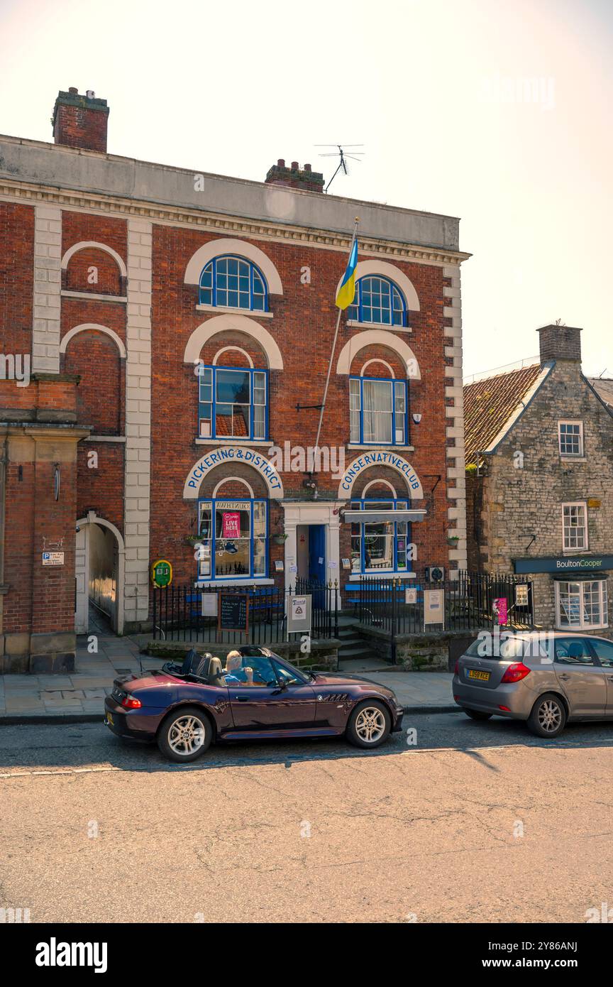 Pickering eine geschäftige historische Marktstadt am Rande des North Yorkshire Moors National Park, Großbritannien Stockfoto