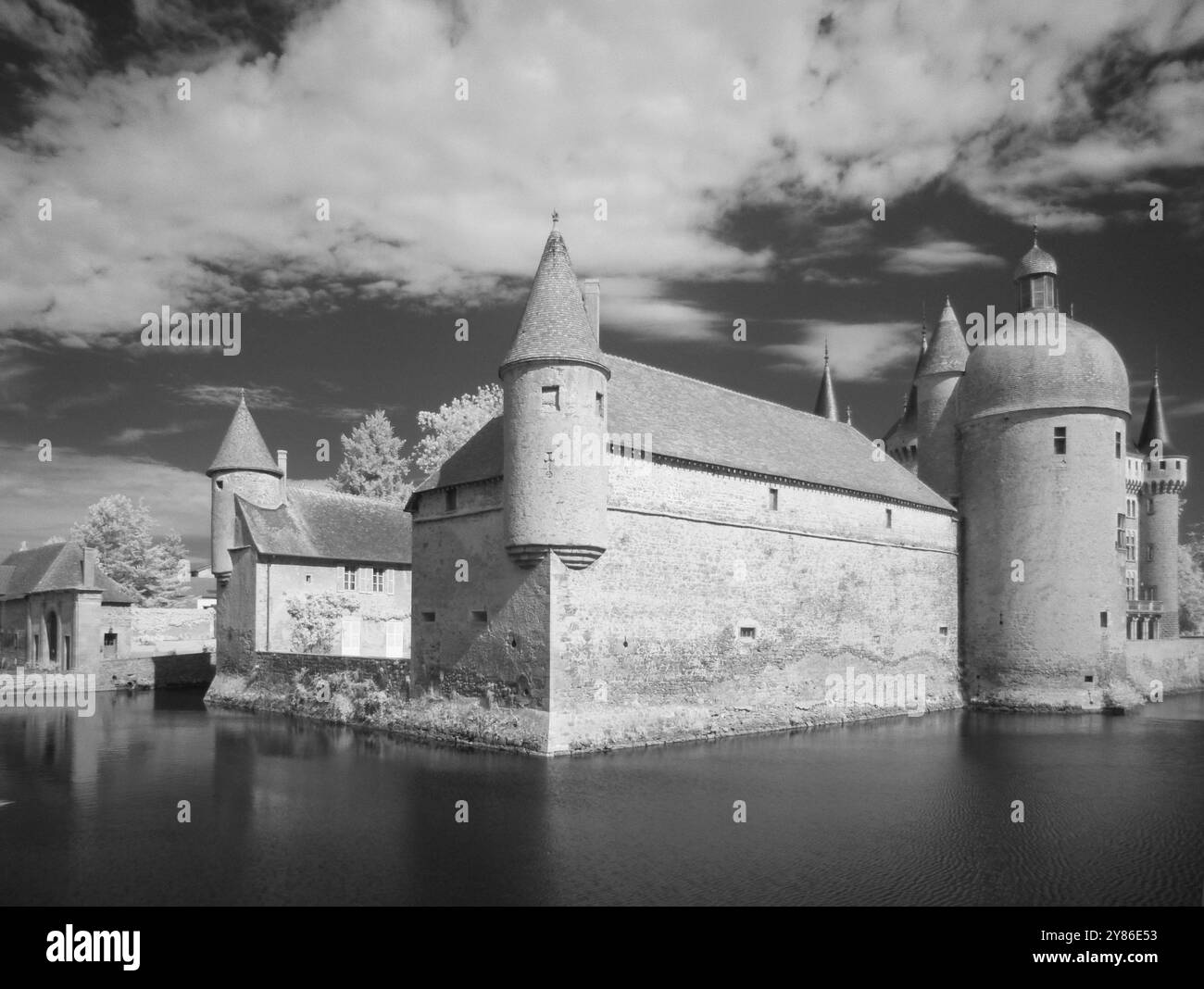 Château de La Clayette, Pays Charollais-Brionnais, Saône-et-Loire, Burgandy, Frankreich , Pays Charollais-Brionnais, Saône-et-Loire, Burgandy, Frankreich Stockfoto