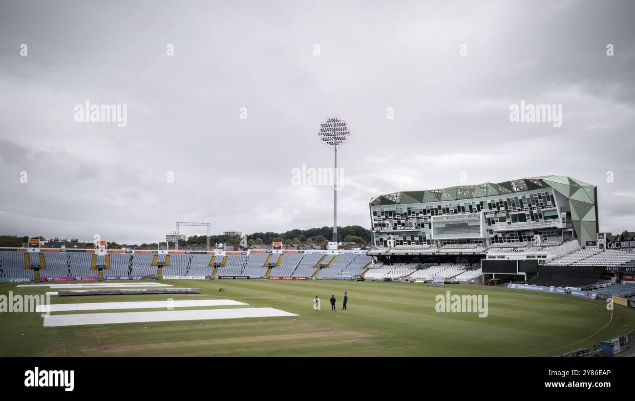 Allgemeine Ausblicke auf das Headingley Stadium, insbesondere auf den Carnegie Pavilion, in dem sich die Büros und die Mediensuite des Yorkshire Cricket Club befinden. Stockfoto