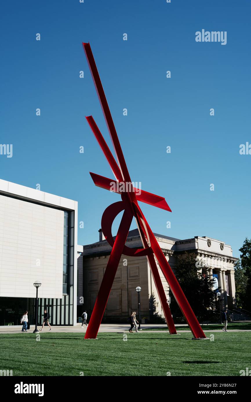 Orion Outdoor-Skulptur von Mark di Severo auf dem Campus der University of Michigan, Ann Arbor Michigan USA Stockfoto