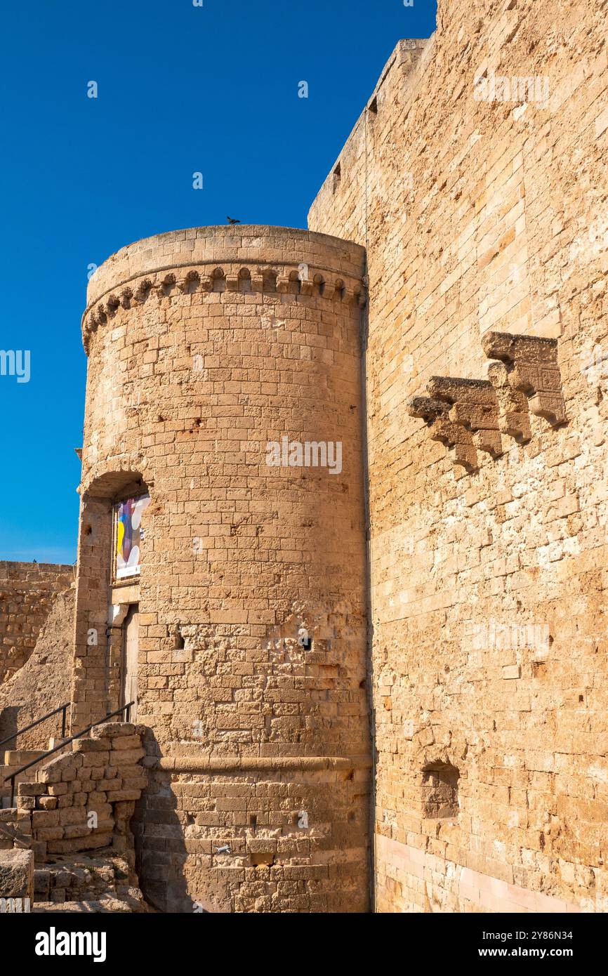 Die Fassade des Schlosses von Karl V. (Castello di Carlo V.) in Monopoli, Italien Stockfoto