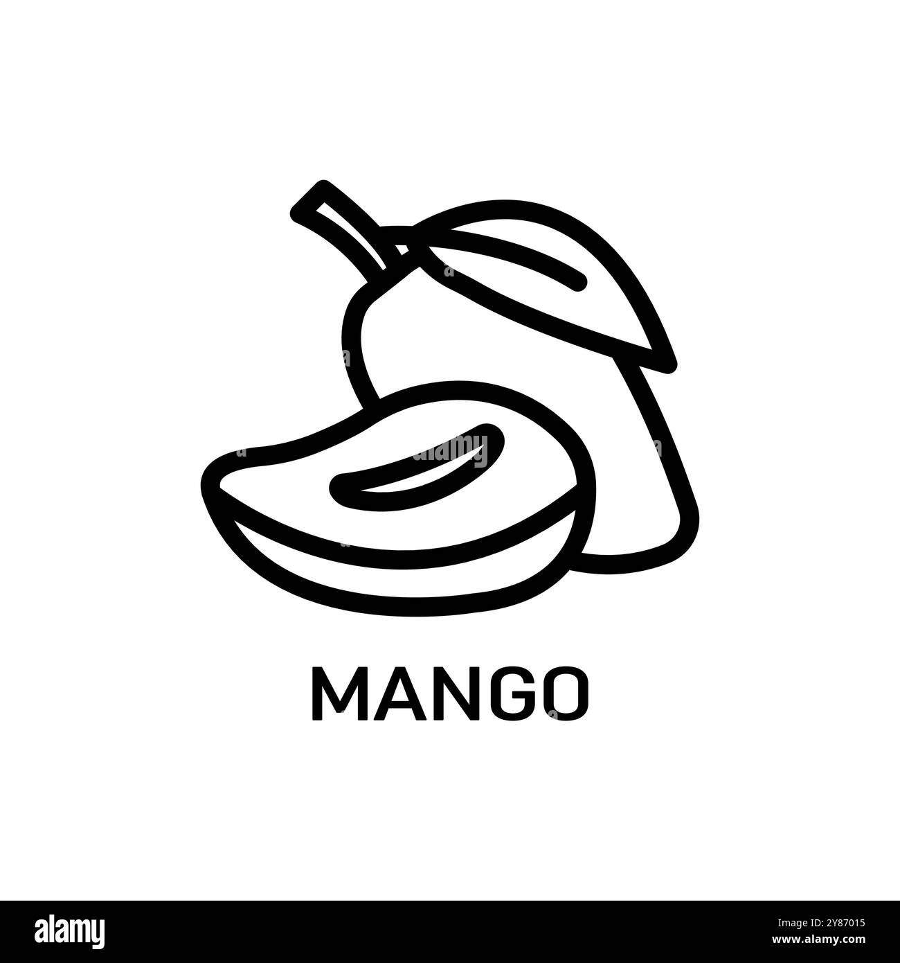 Mango-Symbol-Vektor-Designvorlage in weißem Hintergrund Stock Vektor