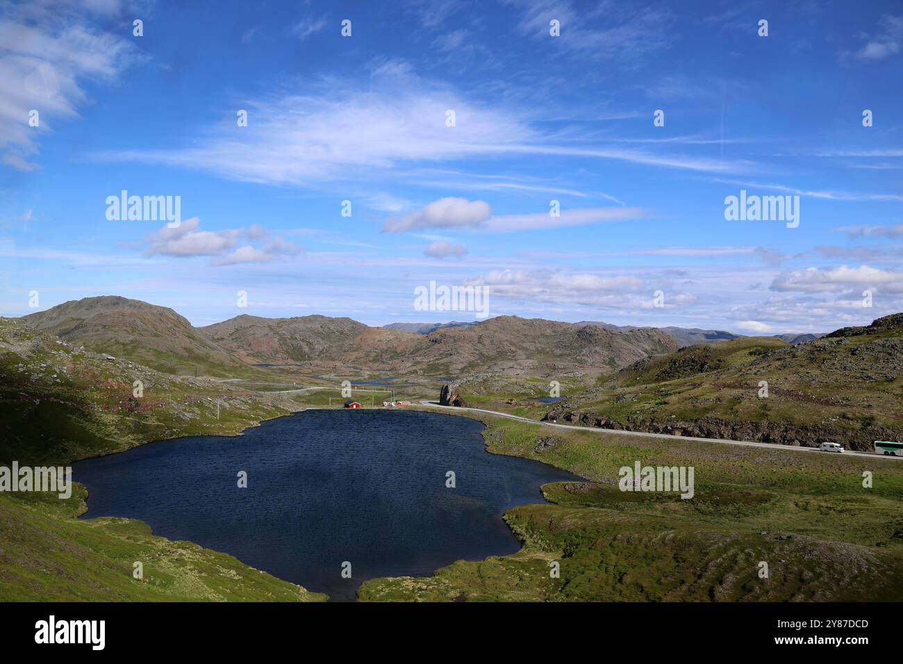 Landschaft auf dem Weg zum Nordkap-Plateau - Nordkapp, Norwegen Stockfoto