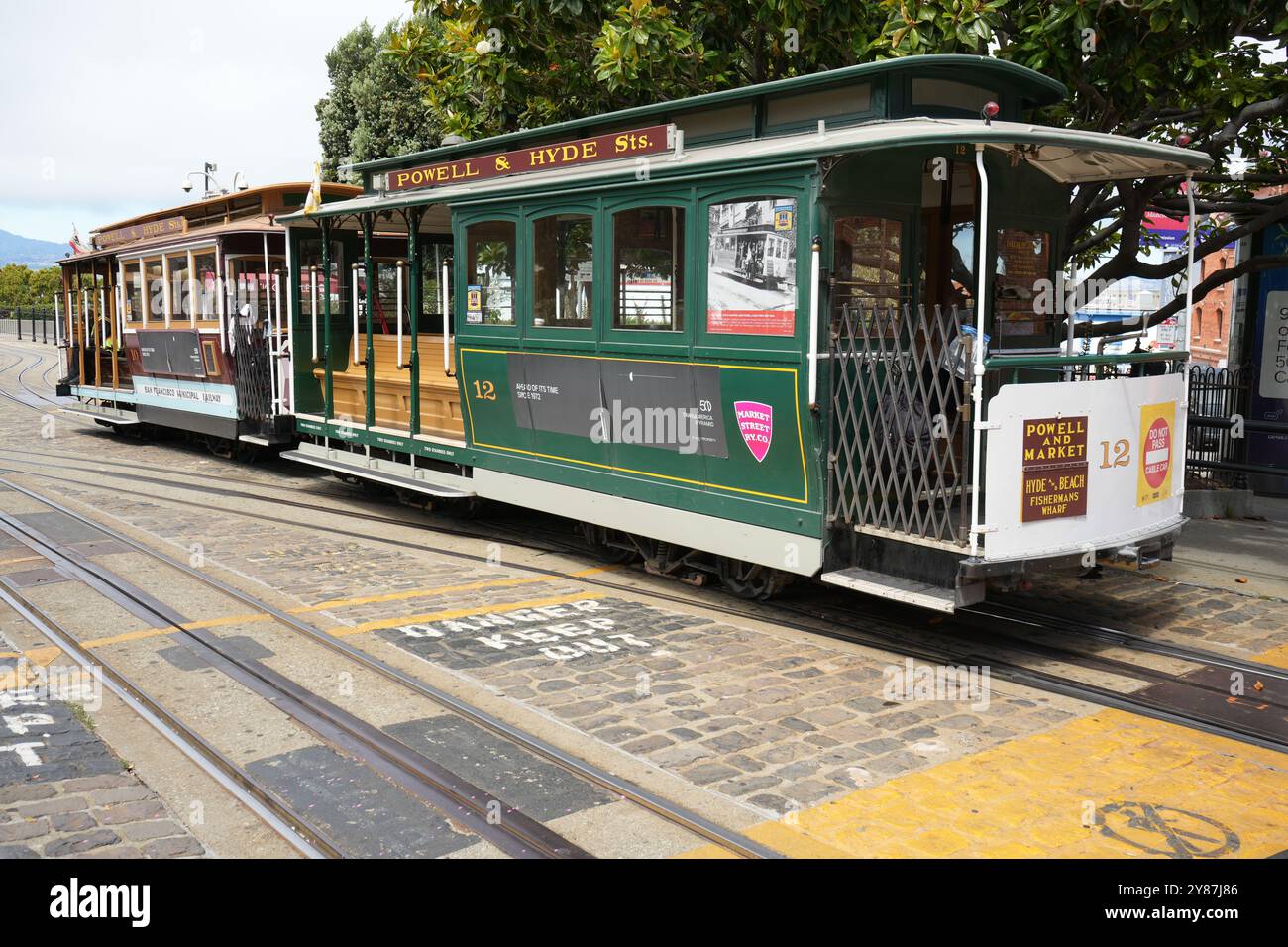 Cable Car Der Market Street Railway Company. Erbaut 1887, umgebaut 1906 und agin 1982-84. Stockfoto