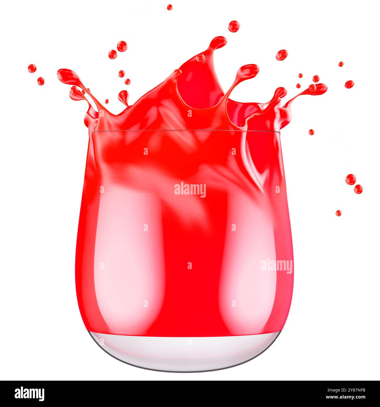 Spritzer rotem Saft. Stockfoto