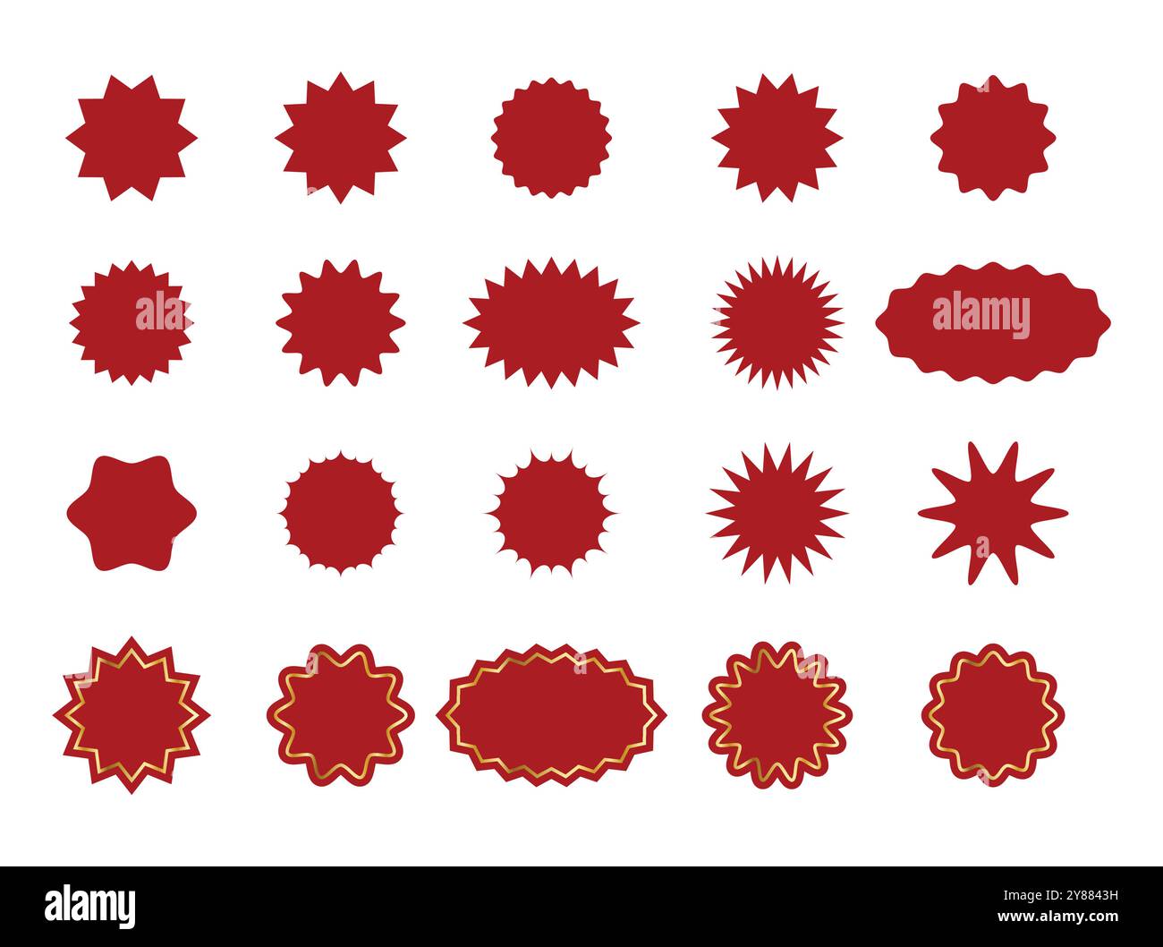 Starburst-Abzeichen und Sticker-Kollektion Stock Vektor