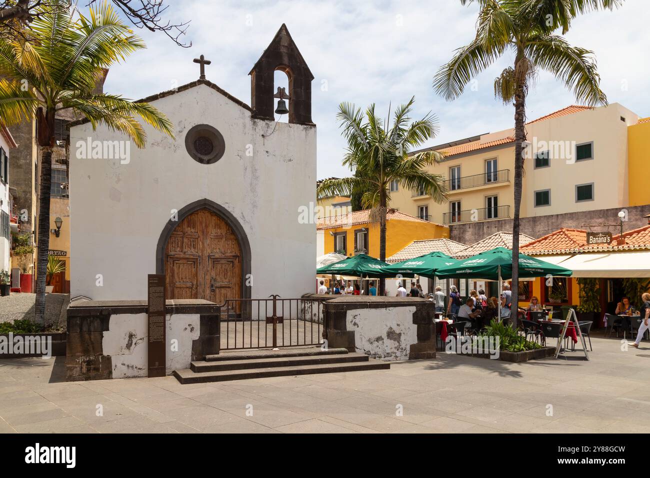 Mittelalterliche Kapelle von Corpo Santo im historischen Viertel Zona Velha in Funchal. Stockfoto
