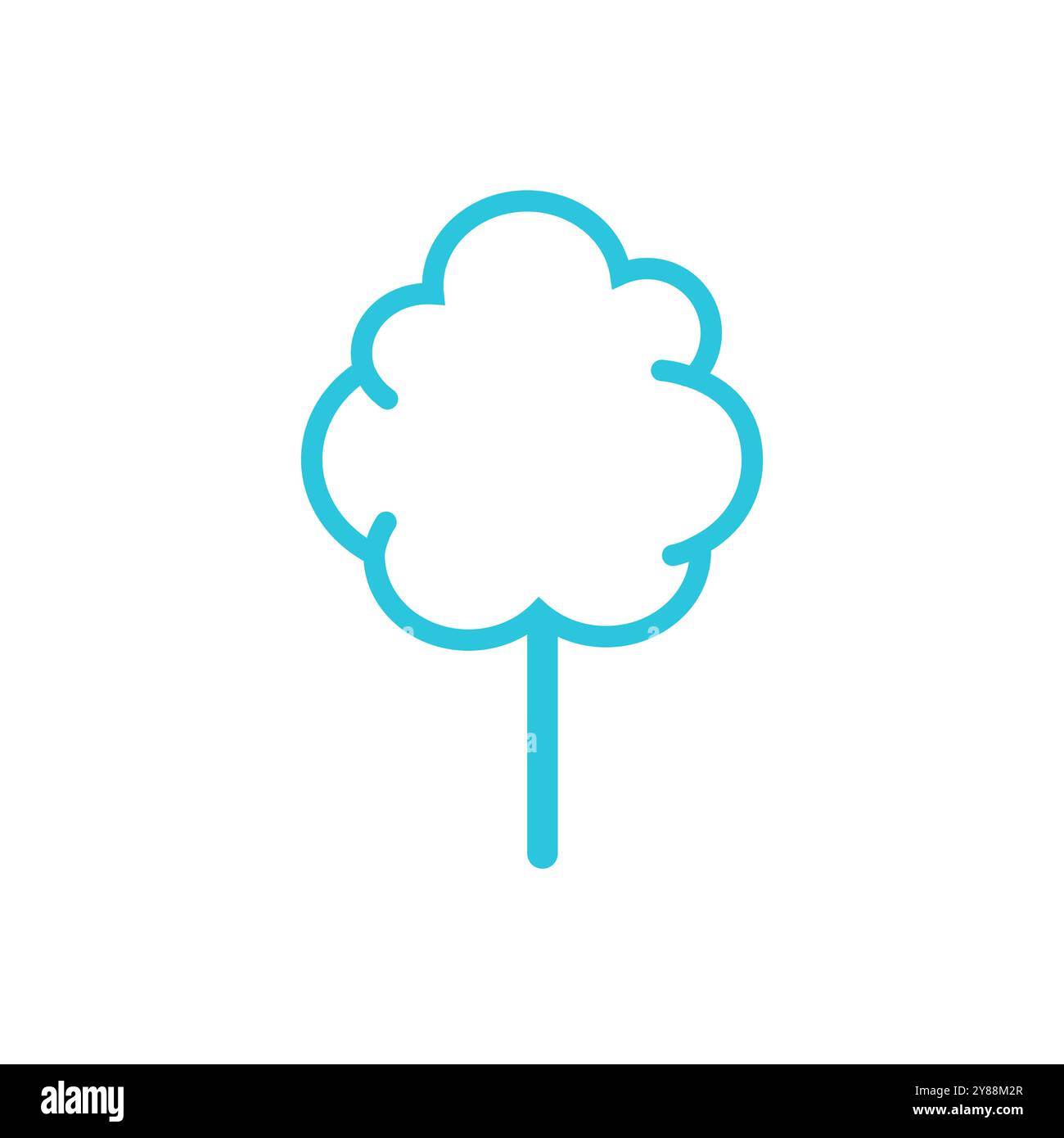 Süße Zuckerwatte. Isoliert auf weißem Hintergrund. Aus blauer Symbolgruppe. Stock Vektor