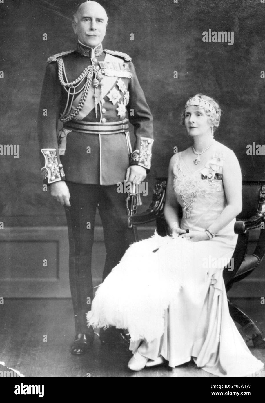 Nameq zur Canada Post – Kanadas neuer Generalgouverneur, der Earl of Athlone, wird mit seiner zahllosen Prinzessin Alice, einer Enkelin von Königin Victoria, gezeigt. Die Ernennung des Earls wurde am 3. April bekannt gegeben. Er ist ein Bruder von Englands Queen Mother Mary und erwartet, dass er in etwa drei Wochen auf seinen kanadischen Posten gehen wird. April 1940. (Foto von zugehörigem Pressefoto) Stockfoto