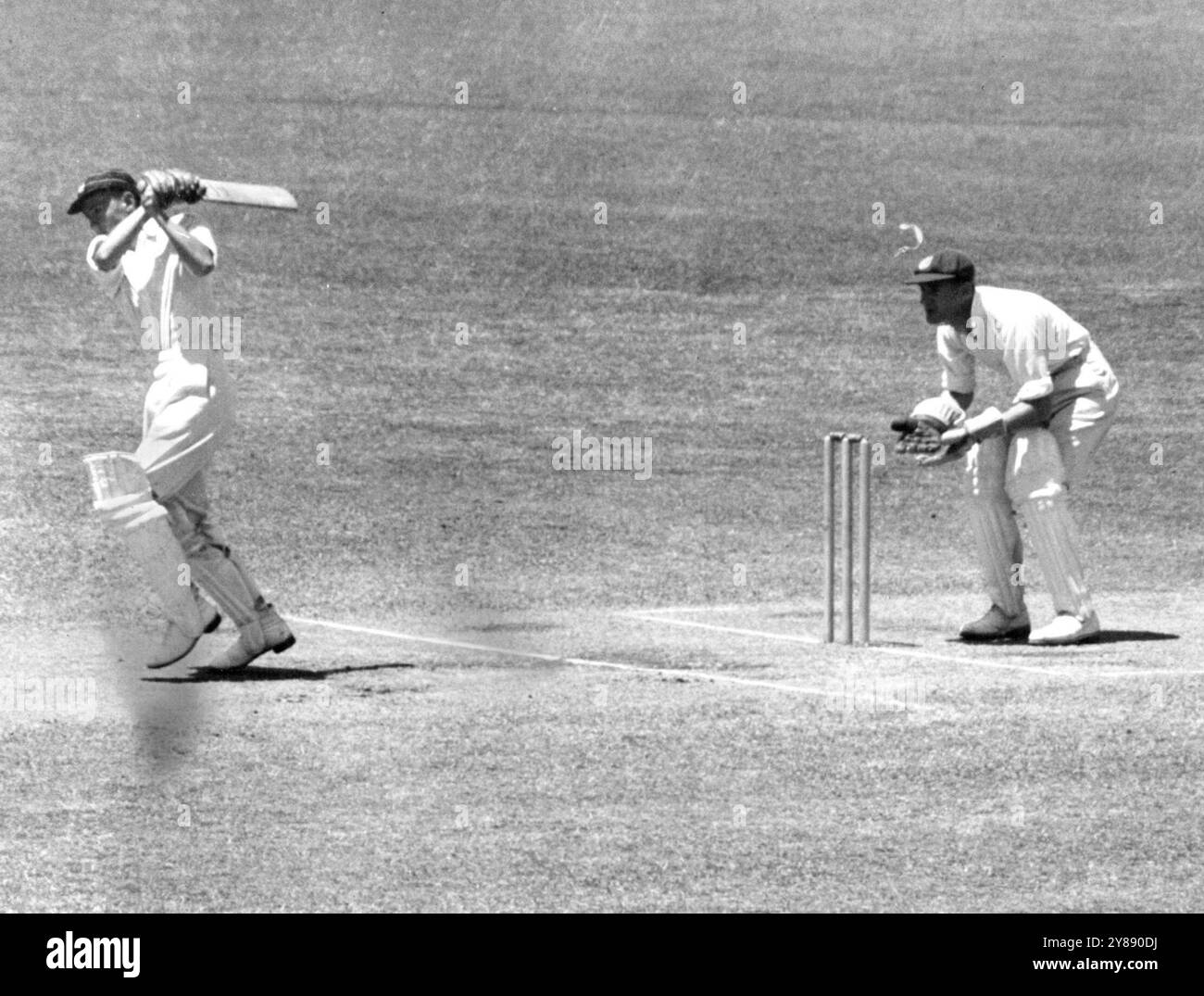 K. Archer (Q'Land) an Johnson (NSW). Oktober 1950. Stockfoto