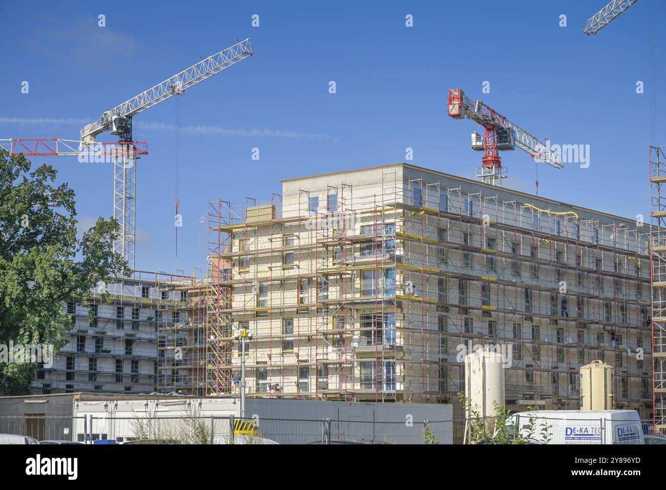 Baustelle, Neubau, Wohngebäude, Rhenaniastraße, Dabelowseestraße, Haselhorst, Spandau, Berlin, Deutschland, Europa Stockfoto