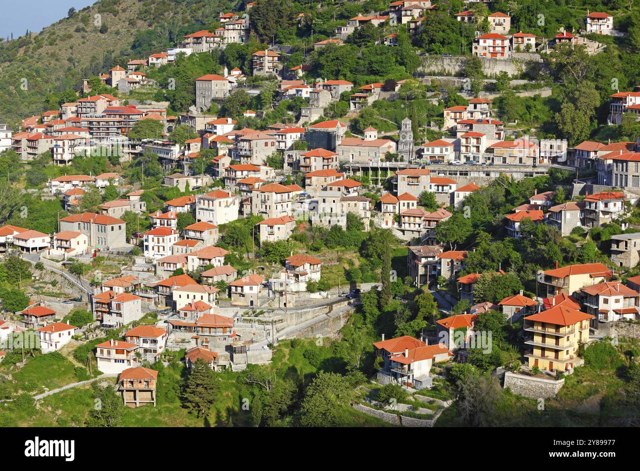 Lagadia ist ein Bergdorf in Arcadia, Peloponnes, Griechenland, Europa Stockfoto