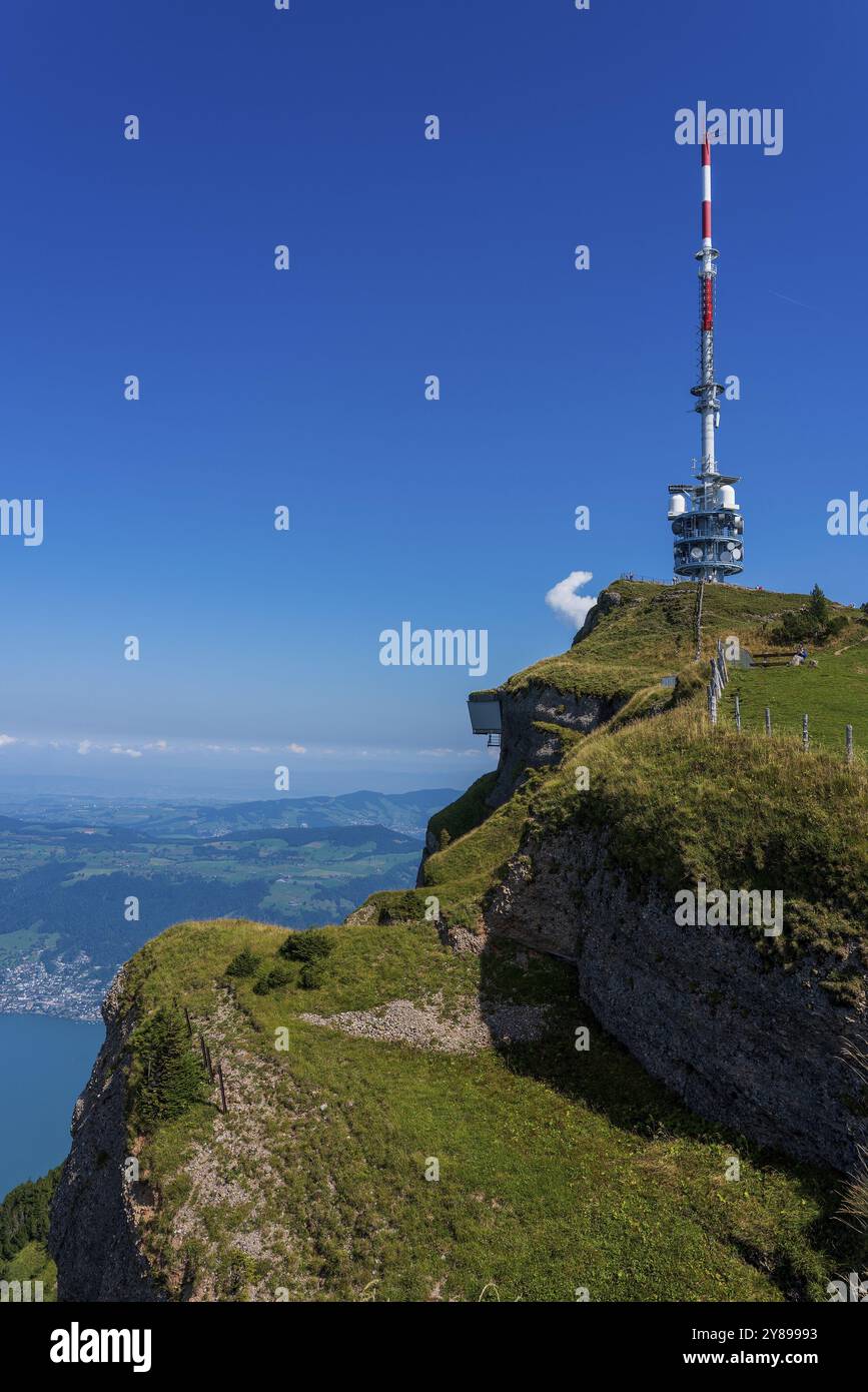 Swisscom-Übertragungssystem auf der Rigi in der Schweiz Stockfoto