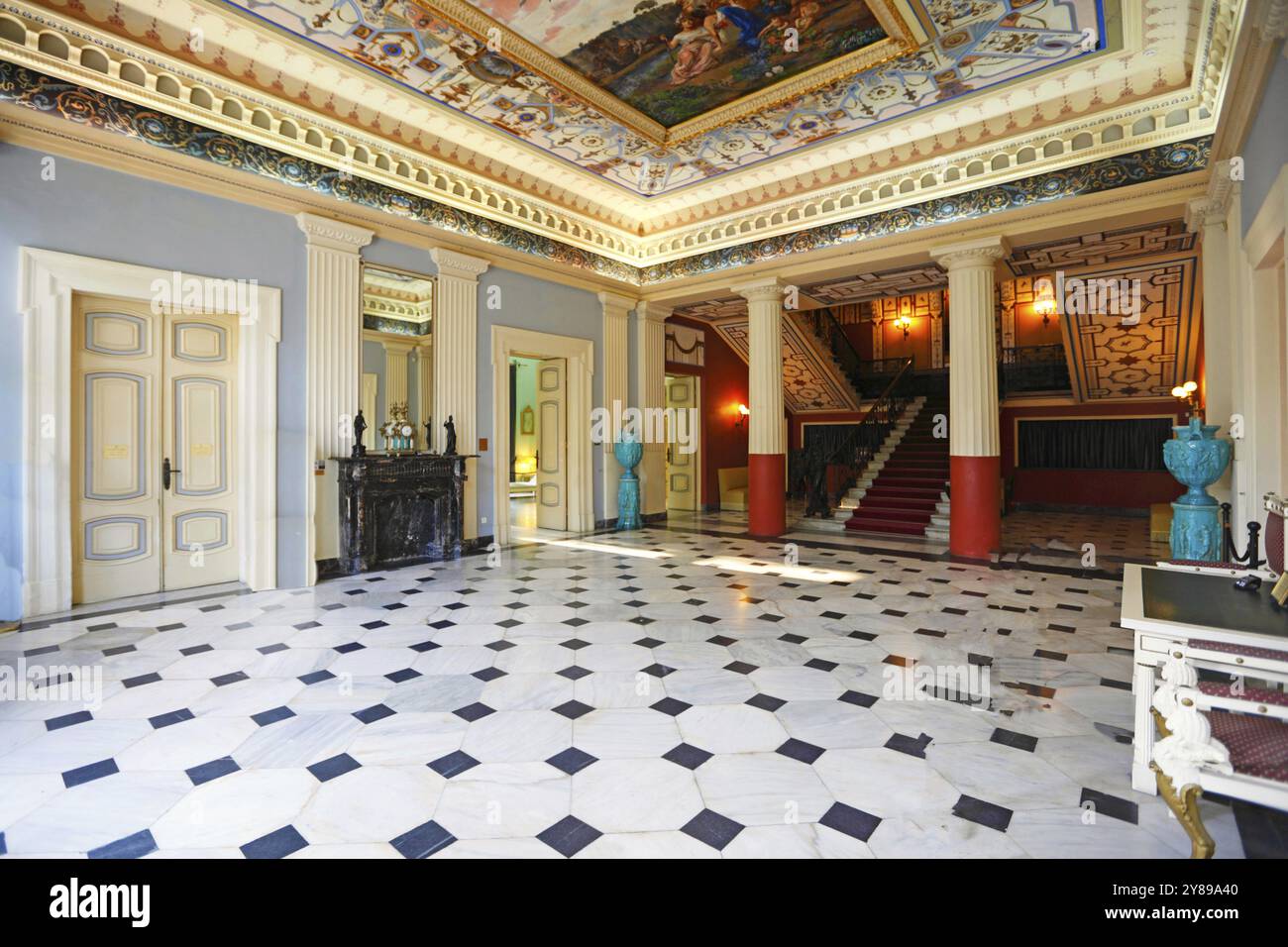 Das Achilleion Palast im Dorf Gastouri Korfu bauen von Kaiserin Elisabeth von Österreich (als 'Sissi' bekannt) und später von Kaiser Wilhelm gekauft Stockfoto