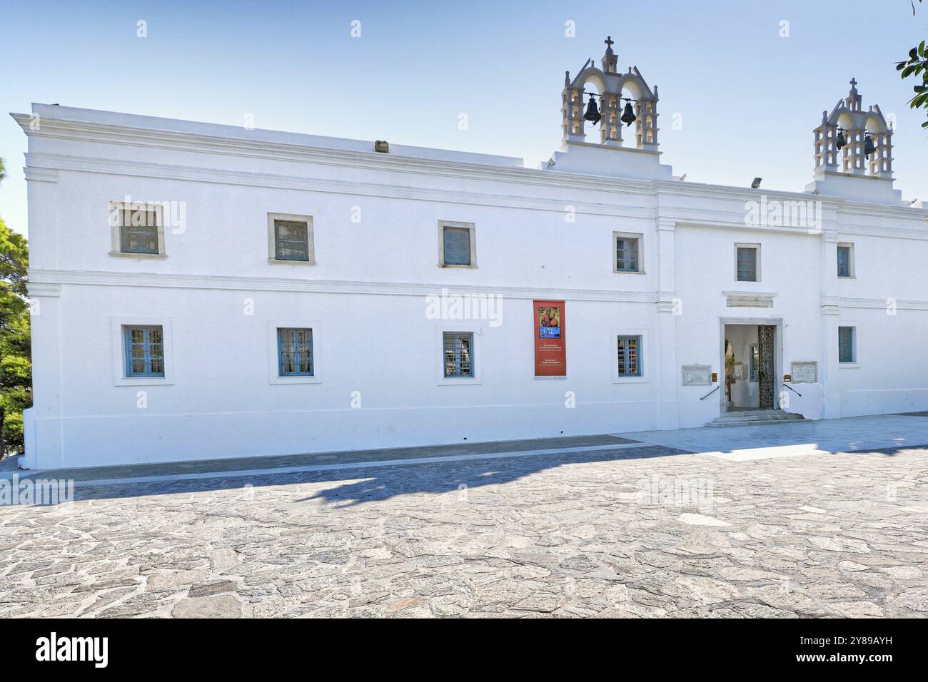 Das Kloster Panagia Ekatontapiliani in Paroikia in Paros, Griechenland, Europa Stockfoto