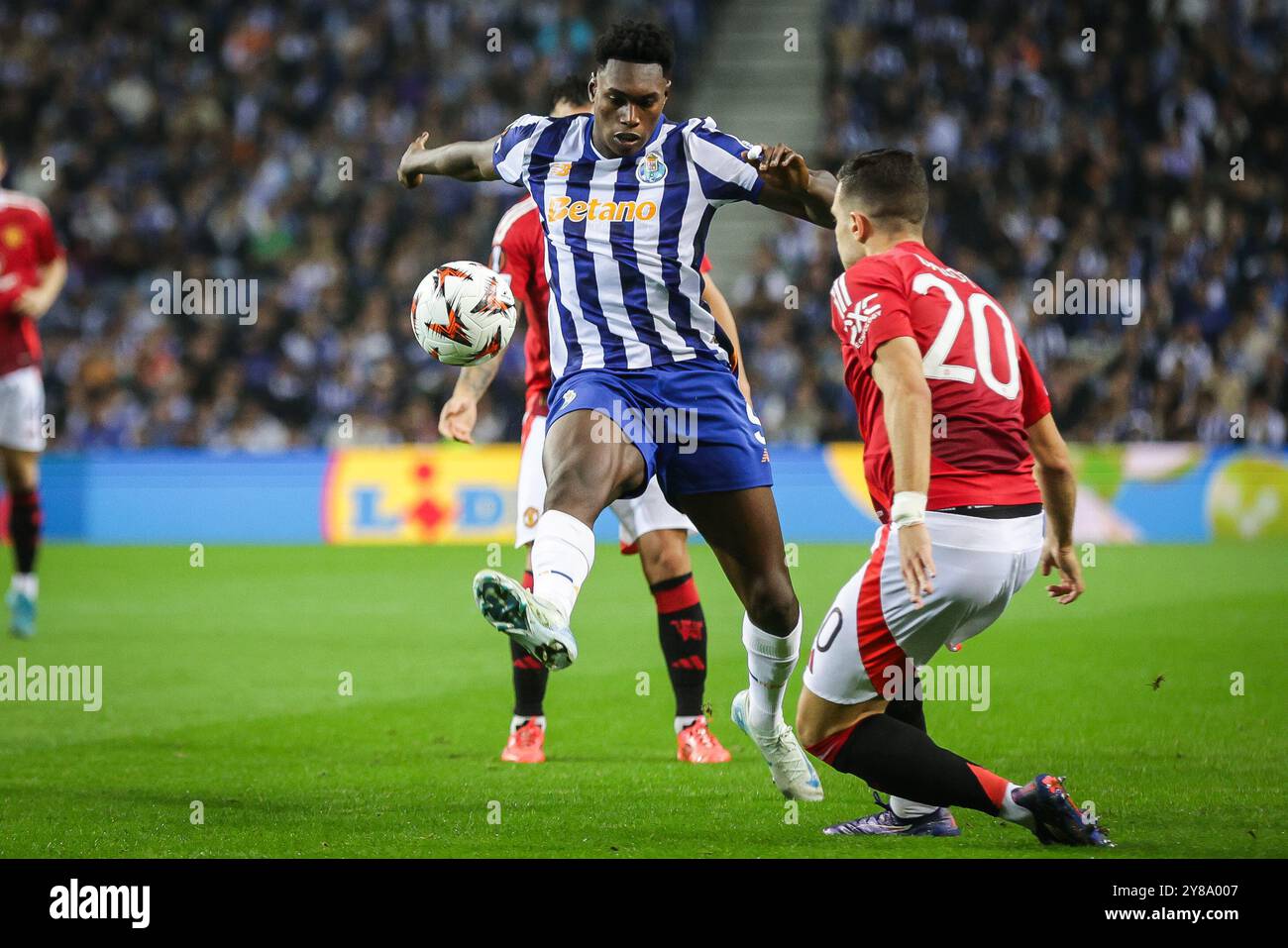 Samu OMORODION des FC Porto während des Fußballspiels UEFA Europa League, League Phase MD2 zwischen dem FC Porto und Manchester United FC am 3. Oktober 2024 im Estadio do Dragao in Porto, Portugal Stockfoto