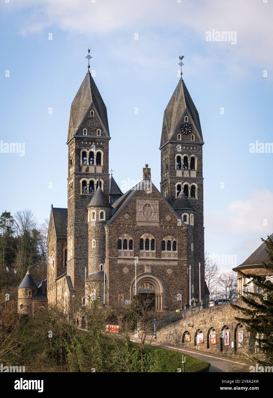 Die Kirche der Heiligen cosmas und damian, Chiesa Madre dei Santi Cosma e Damiano, in Clervaux Luxemburg Stockfoto