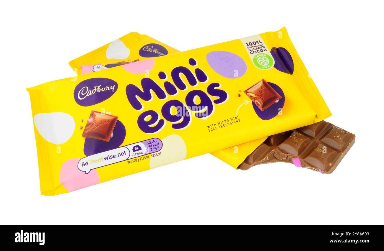 Cadbury Mini Eierschokolade, Milchschokolade mit Mini-Eiern inklusive Stockfoto