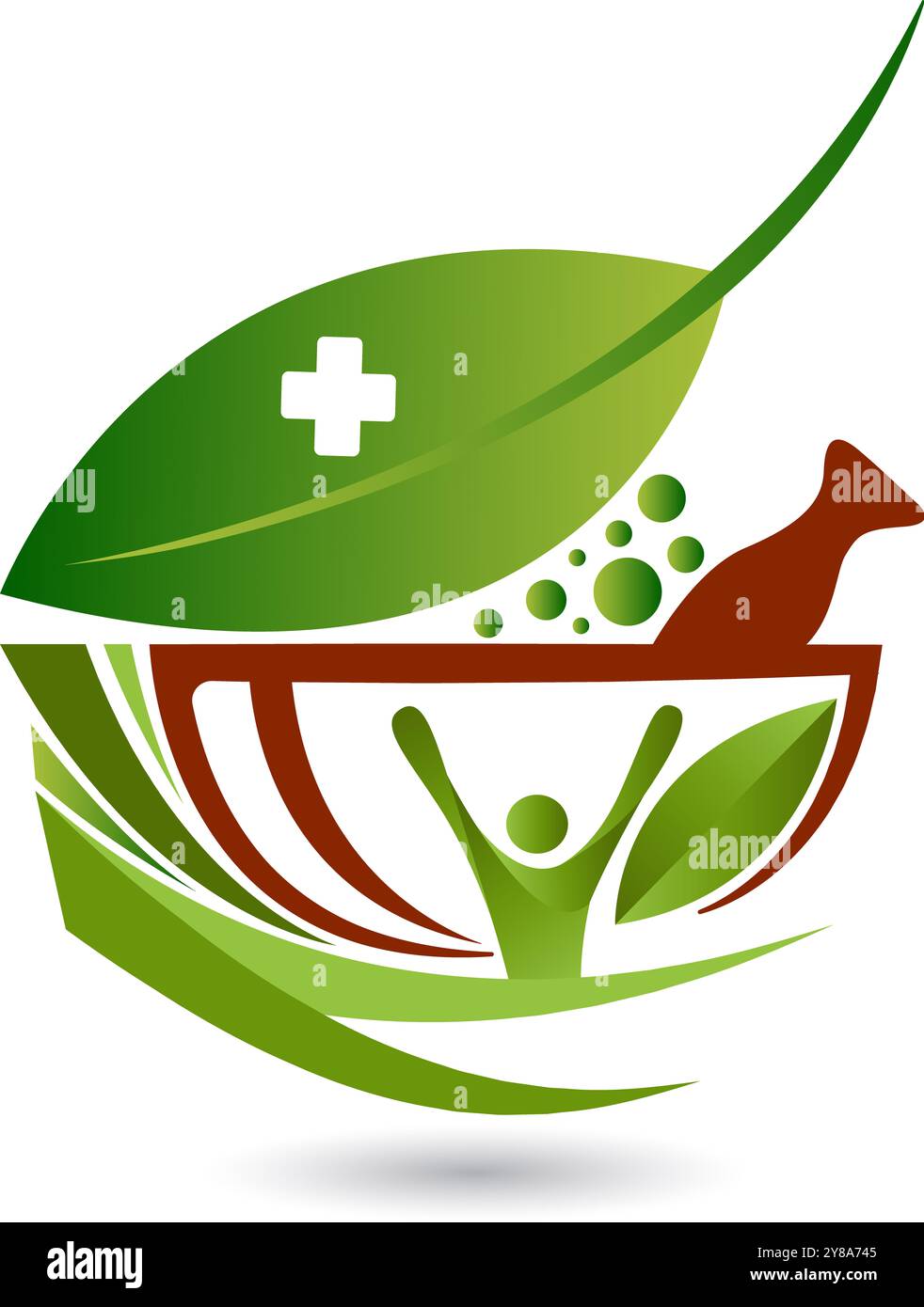 Abbildung: Kunst einer pflanzlichen Logo mit isolierten Hintergrund Stockfoto