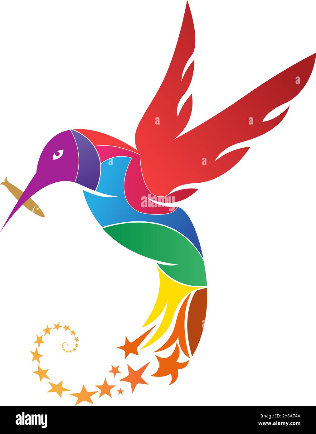 Illustration eines kingfisher-Logos mit isoliertem Hintergrund Stockfoto