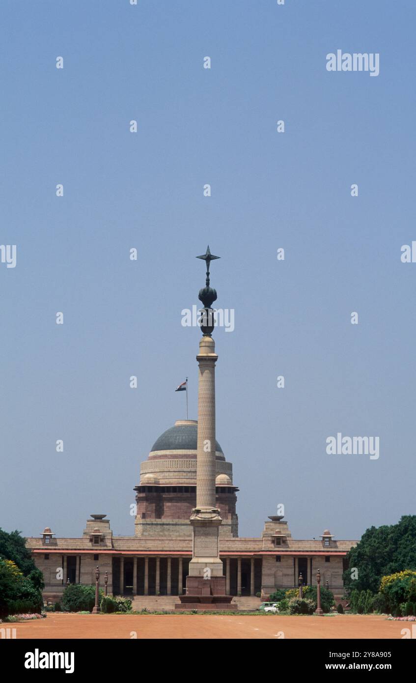 Indien, Delhi, Pferdewachen und Präsidenten Haus, Rashtrapati Bhavan. Stockfoto