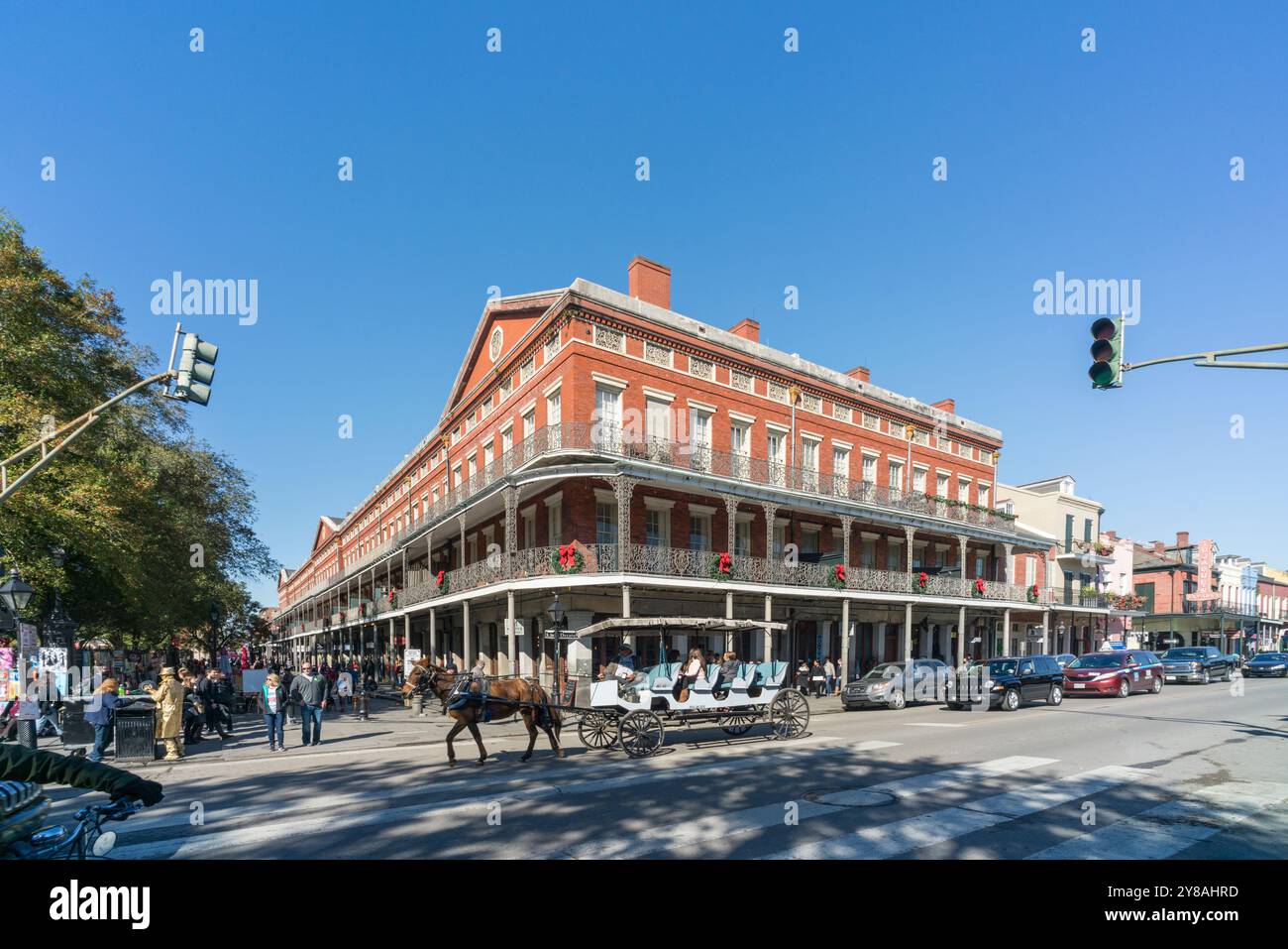 Eckgebäude im French Quarter New Orleans, LA Stockfoto